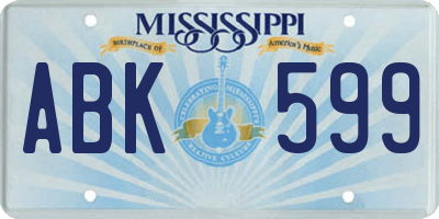 MS license plate ABK599
