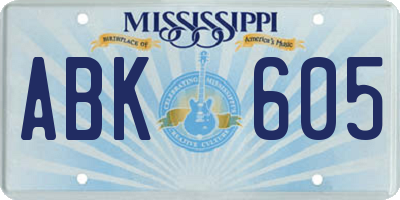 MS license plate ABK605