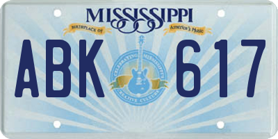 MS license plate ABK617