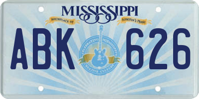 MS license plate ABK626