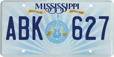 MS license plate ABK627