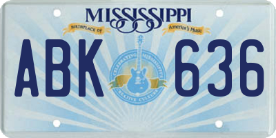 MS license plate ABK636