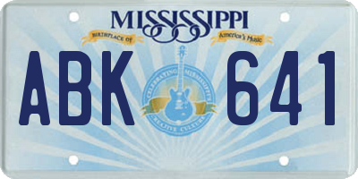 MS license plate ABK641