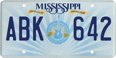 MS license plate ABK642