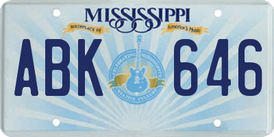 MS license plate ABK646