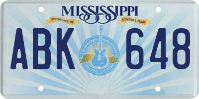 MS license plate ABK648