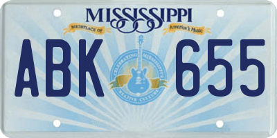 MS license plate ABK655