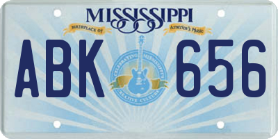 MS license plate ABK656