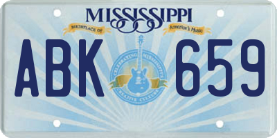 MS license plate ABK659