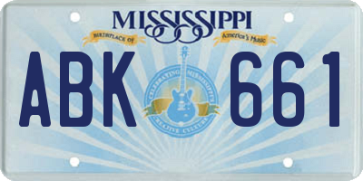 MS license plate ABK661