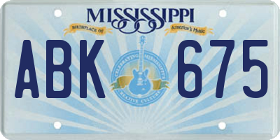 MS license plate ABK675
