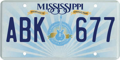 MS license plate ABK677