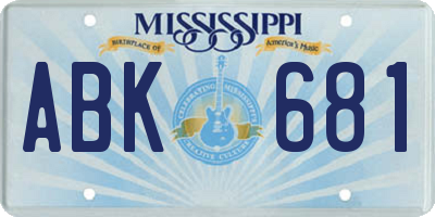MS license plate ABK681