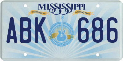 MS license plate ABK686