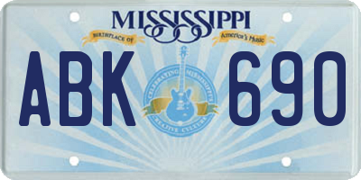 MS license plate ABK690