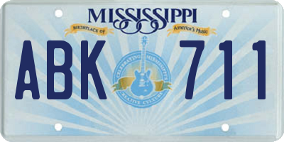 MS license plate ABK711