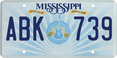 MS license plate ABK739