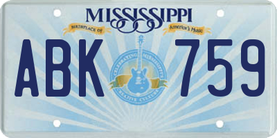 MS license plate ABK759