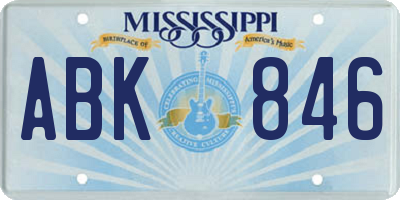 MS license plate ABK846