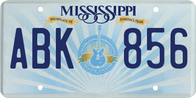 MS license plate ABK856
