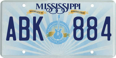 MS license plate ABK884