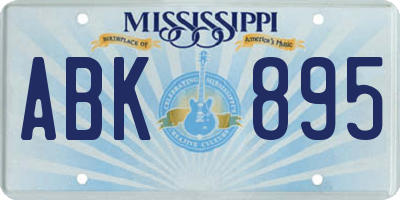 MS license plate ABK895