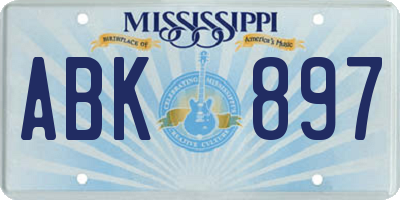 MS license plate ABK897