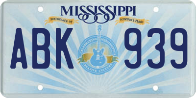 MS license plate ABK939