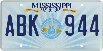 MS license plate ABK944