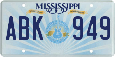 MS license plate ABK949