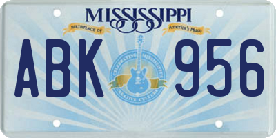 MS license plate ABK956
