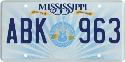 MS license plate ABK963