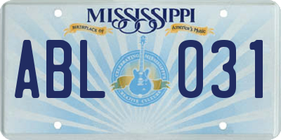 MS license plate ABL031