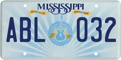 MS license plate ABL032