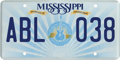 MS license plate ABL038