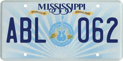 MS license plate ABL062
