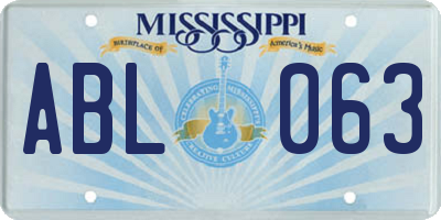 MS license plate ABL063