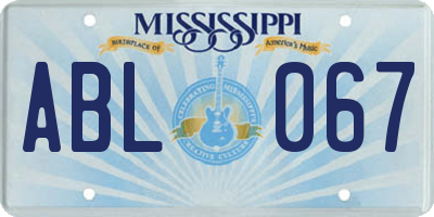 MS license plate ABL067