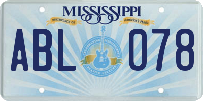 MS license plate ABL078
