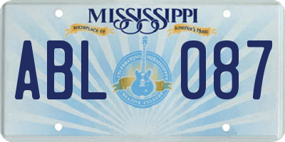 MS license plate ABL087