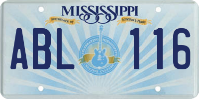 MS license plate ABL116