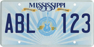 MS license plate ABL123