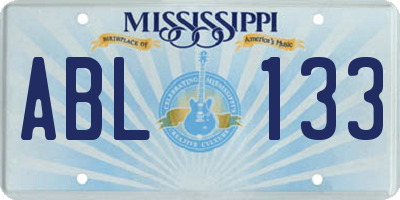 MS license plate ABL133