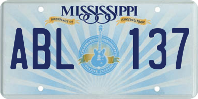 MS license plate ABL137