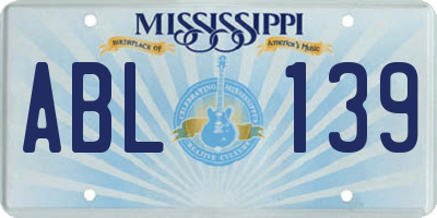 MS license plate ABL139