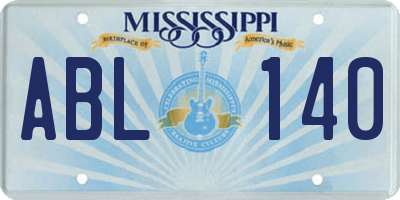 MS license plate ABL140