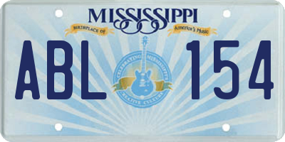 MS license plate ABL154