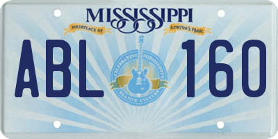 MS license plate ABL160