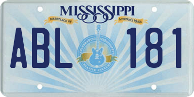 MS license plate ABL181