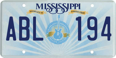 MS license plate ABL194